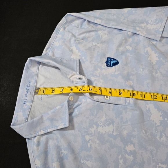 B DRADDY SPORT Polo Shirt Men's M Blue Norwood Print Golf Performance Stretch - Picture 6 of 16